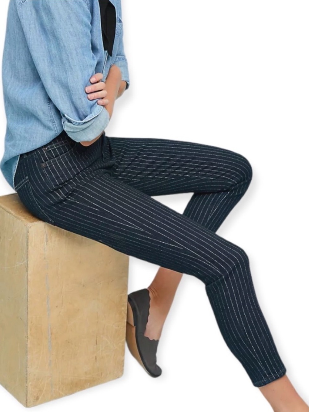 Citizens of Humanity Rocket High Rise Pinstripe Denim Jeans - US 29